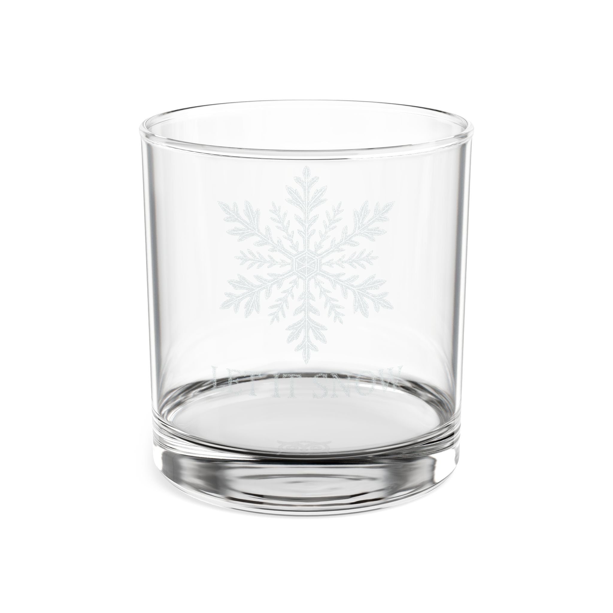 Engraved Snowflake Whiskey Glass — 10.5 oz Crystal Rocks Glass (Personalized Holiday Gift)