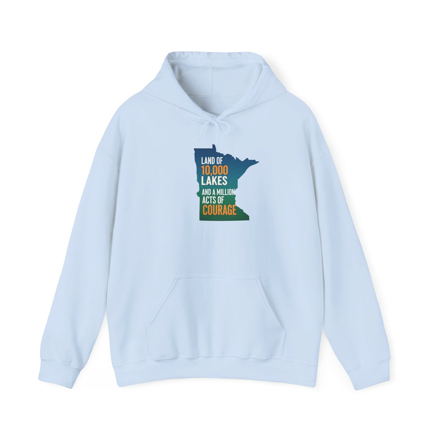 Land of 10,000 Lakes Minnesota State Outline Hoodie | Courage