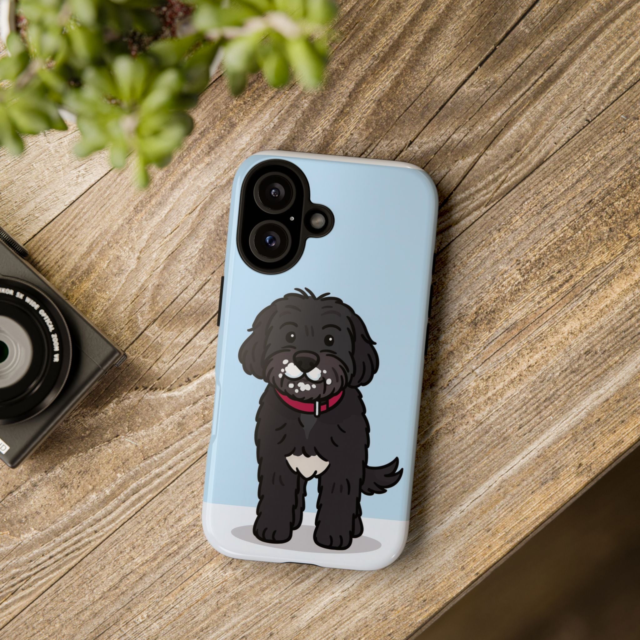 Black Labradoodle Phone Case — Cute Dog Cartoon Protective Tough Case