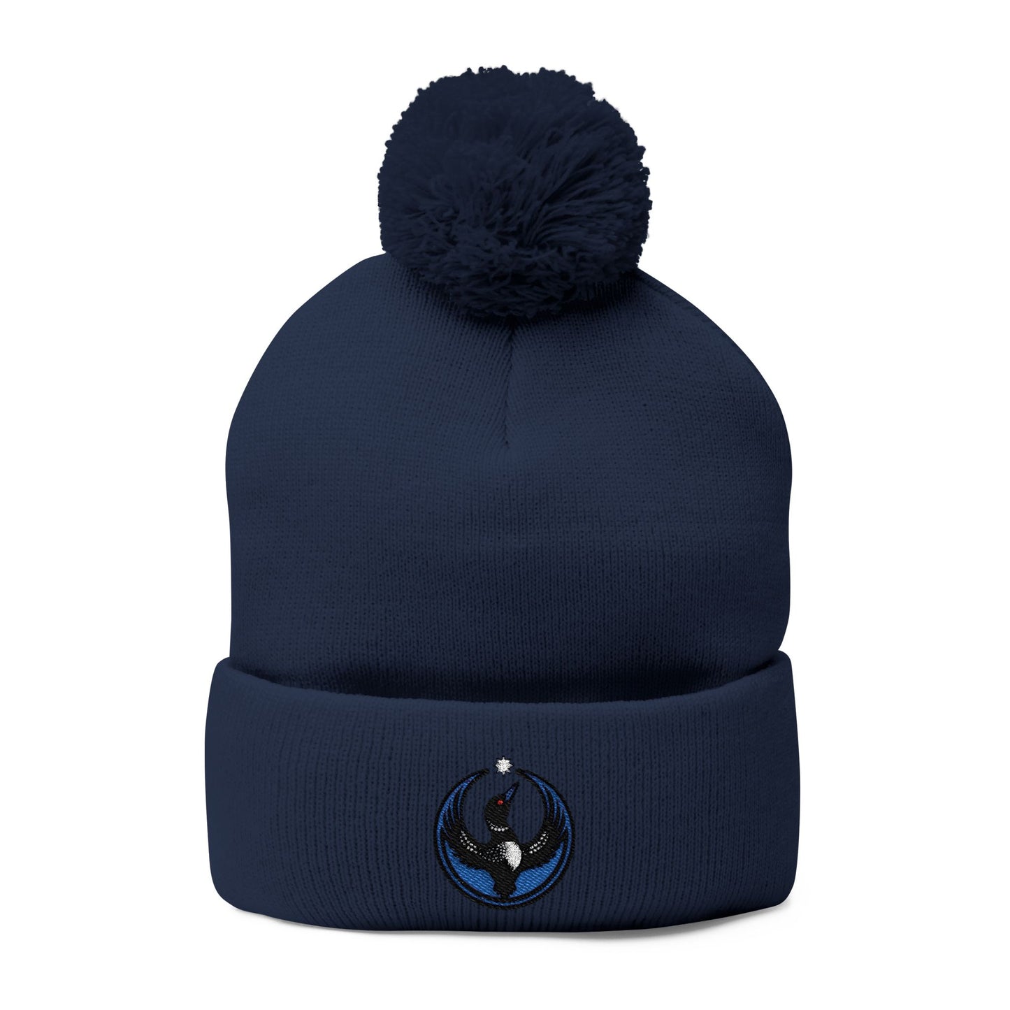 Minnesota Rebel Alliance Loon | MN embroidery Pom-Pom Knit Cap | Embroidered Beanie