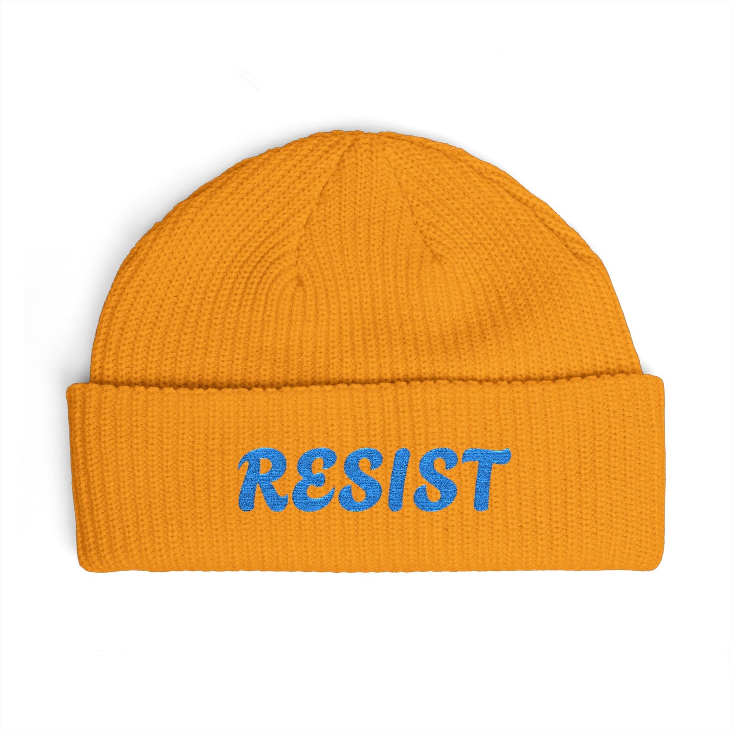RESIST cuff beanie | embroidered knit hat