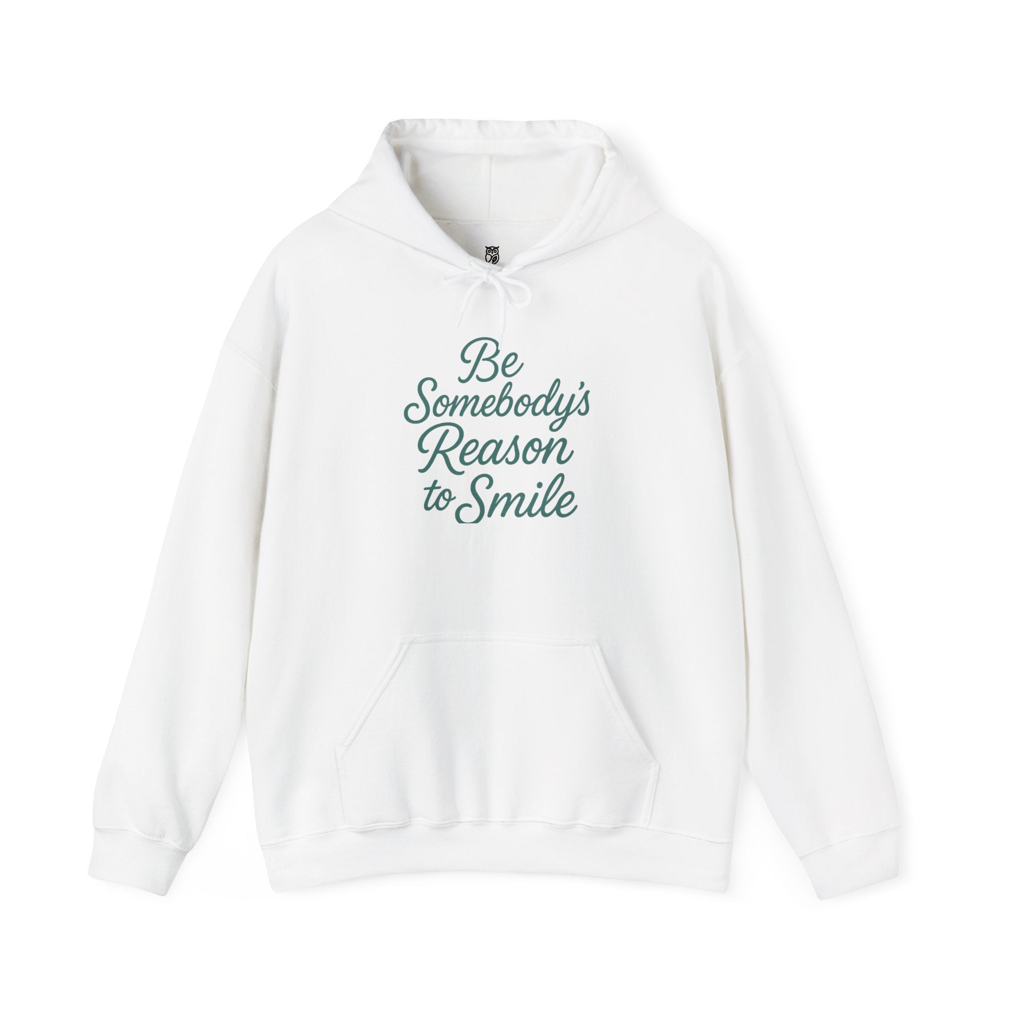 Be Somebody's Reason to Smile Hoodie — Inspirational White Pullover
