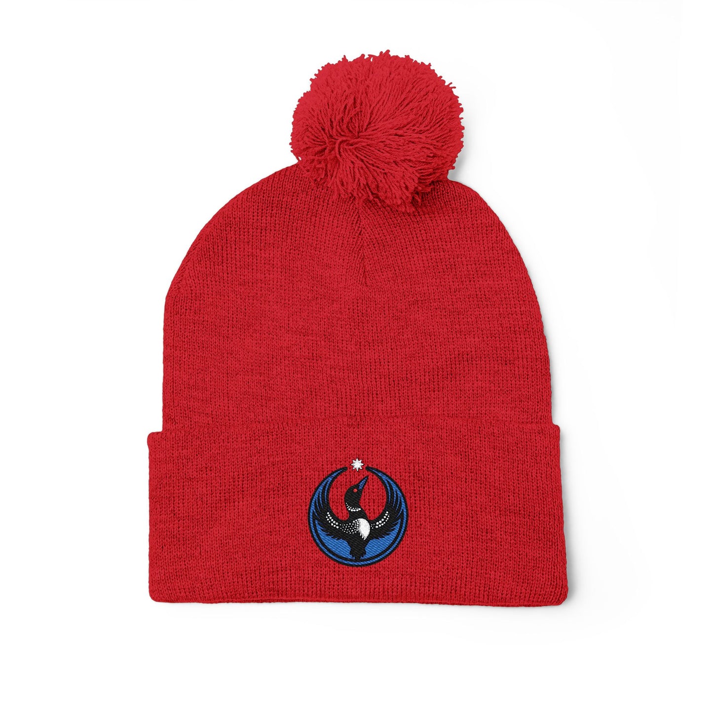 Minnesota Rebel Alliance Loon | MN embroidery Pom-Pom Knit Cap | Embroidered Beanie