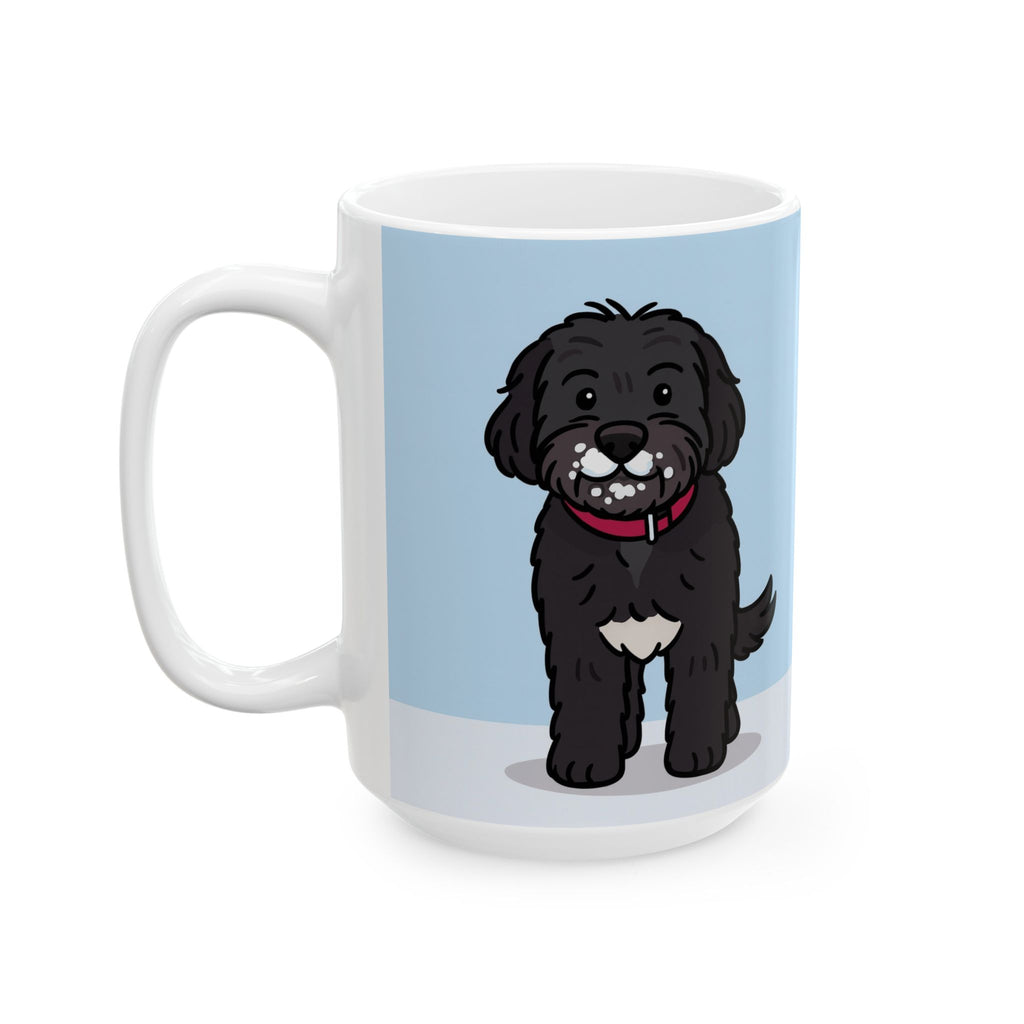 I Love Doodles Ceramic Mug — Blue Dog Lover Coffee Cup (11oz & 15oz)